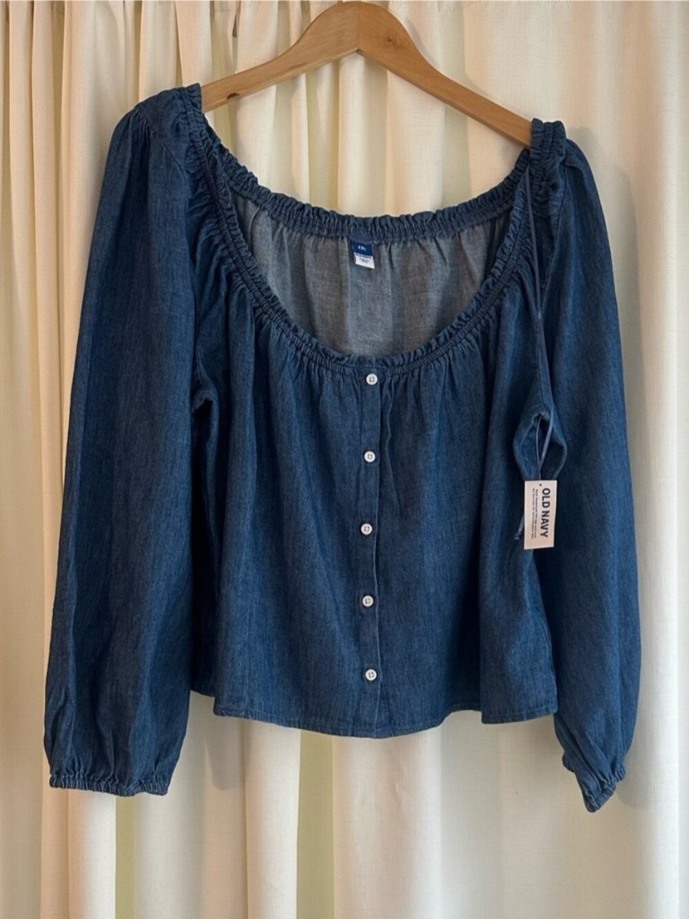 Navy blue long-sleeved top